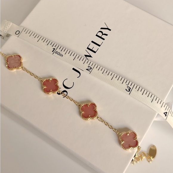 Petite Clover Pink Mother of Pearl 14k Gold Filled - Picture 6 of 11